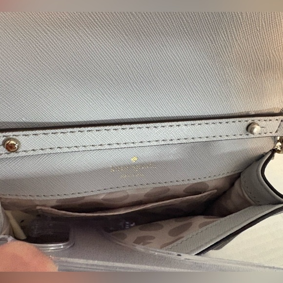 KATE SPADE grey crossbody with removable strap clutch - Picture 5 of 14